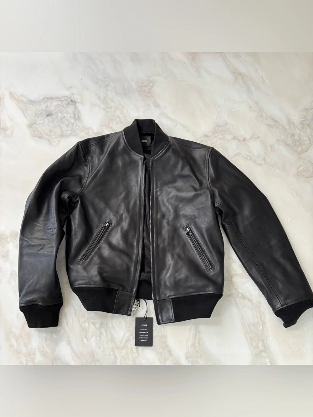 Buck Mason Men’s Bruiser Leather Bomber Jacket Size Small Black New